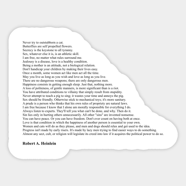 Robert A. Heinlein Quotes Sticker by qqqueiru